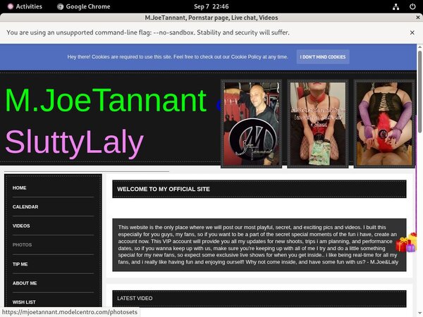 M.JoeTannant Website Password