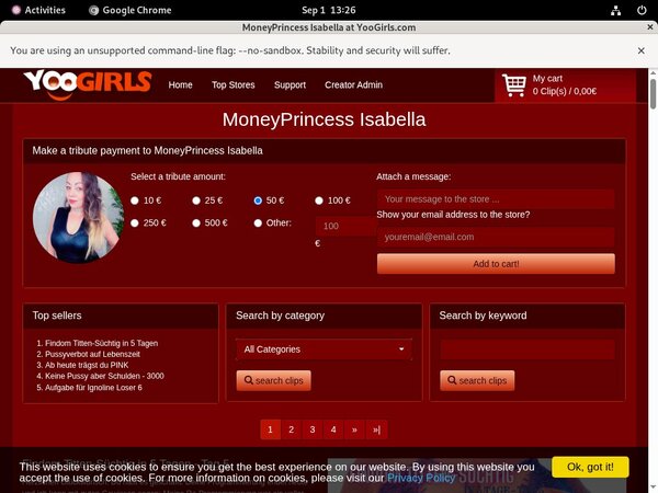 Moneyprincess Isabell Passes