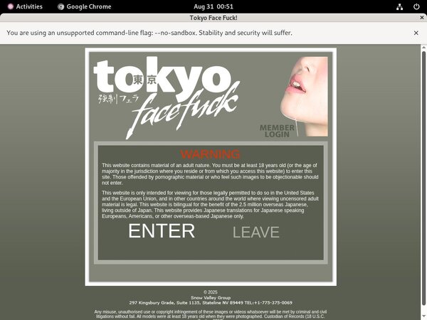 Tokyo Face Fuck Benutzername